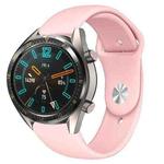 22mm For Huawei Watch GT2e GT2 46mm Monochrome Silicone Reverse Buckle Strap(Pink)