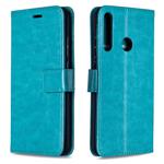 For Huawei P40 Lite E Crazy Horse Texture Horizontal Flip Leather Case with Holder & Card Slots & Wallet & Photo Frame(Blue)