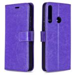 For Huawei P40 Lite E Crazy Horse Texture Horizontal Flip Leather Case with Holder & Card Slots & Wallet & Photo Frame(Purple)