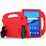 For Huawei MediaPad T5 10.1 inch EVA Children Falling Proof Flat Protective Shell With Thumb Bracket(Red)