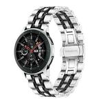22mm For Huawei Watch GT2e GT2 46mm Seven Stainless Steel Watch Band(Silver black)