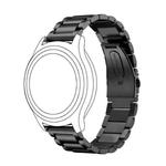 22mm For Huawei Watch GT2e GT2 46mm Three Flat Buckle Stainless Steel Watch Band(Black)