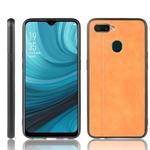 For Oppo A12 Shockproof Sewing Cow Pattern Skin PC + PU + TPU Case(Orange)