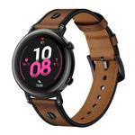 22mm For Huawei Watch GT2e / GT2 46mm Leather Watch Band(Red brown crazy horse)