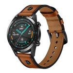22mm For Huawei Watch GT2e / GT2 46mm Leather Watch Band(brown)