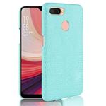 For Oppo A12 Shockproof Crocodile Texture PC + PU Case(Light green)