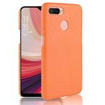 For Oppo A12 Shockproof Crocodile Texture PC + PU Case(Orange)