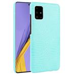 For Galaxy A71 5G Shockproof Crocodile Texture PC + PU Case(Light green)