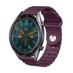 22mm For Huawei Watch GT2e / GT2 46mm Reverse Buckle Wave Silicone Watch Band(Purple)