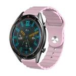 22mm For Huawei Watch GT2e / GT2 46mm Reverse Buckle Wave Silicone Watch Band(Light Purple)