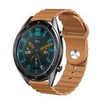 22mm For Huawei Watch GT2e / GT2 46mm Reverse Buckle Wave Silicone Watch Band(Brown)