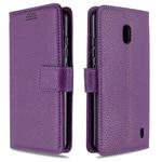 For Nokia 2.2 Litchi Texture Horizontal Flip Leather Case with Holder & Card Slots & Wallet & Photo Frame(Purple)