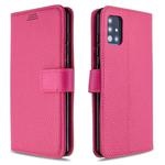 For Galaxy A51 Litchi Texture Horizontal Flip Leather Case with Holder & Card Slots & Wallet & Photo Frame(Rose)