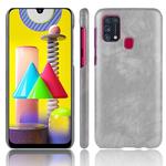 For Galaxy M31 Shockproof Litchi Texture PC + PU Case(Gray)