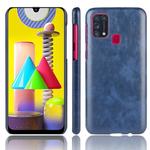 For Galaxy M31 Shockproof Litchi Texture PC + PU Case(Blue)
