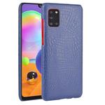 For Galaxy A31 Shockproof Crocodile Texture PC + PU Case(Blue)