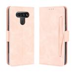 For LG K51 Wallet Style Skin Feel Calf Pattern Leather Case ，with Separate Card Slot(Pink)