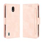 For Nokia 1.3 Wallet Style Skin Feel Calf Pattern Leather Case ，with Separate Card Slot(Pink)