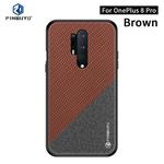 For Oneplus 8 Pro PINWUYO Rong Series  Shockproof PC + TPU+ Chemical Fiber Cloth Protective Cover(Brown)