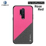 For Oneplus 8 Pro PINWUYO Rong Series  Shockproof PC + TPU+ Chemical Fiber Cloth Protective Cover(Red)