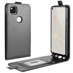For Google Pixel 4a R64 Texture Single Vertical Flip Leather Protective Case with Card Slots & Photo Frame(Black)