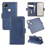 For Google Pixel 4a Dual-side Magnetic Buckle Horizontal Flip Leather Case with Holder & Card Slots & Wallet(Dark Blue)