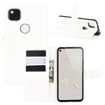 For Google Pixel 4a Litchi Texture Horizontal Flip Protective Case with Holder & Card Slots & Wallet(White)