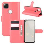 For Google Pixel 4a Litchi Texture Horizontal Flip Protective Case with Holder & Card Slots & Wallet(Red)