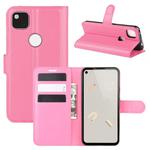 For Google Pixel 4a Litchi Texture Horizontal Flip Protective Case with Holder & Card Slots & Wallet(Rose red)