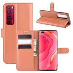 For Huawei Nova 7 Pro 5G Litchi Texture Horizontal Flip Protective Case with Holder & Card Slots & Wallet(Brown)