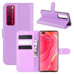 For Huawei Nova 7 Pro 5G Litchi Texture Horizontal Flip Protective Case with Holder & Card Slots & Wallet(Purple)