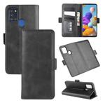 For Galaxy A21S  Dual-side Magnetic Buckle Horizontal Flip Leather Case with Holder & Card Slots & Wallet(Black)
