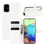 For Galaxy A71 5G Litchi Texture Horizontal Flip Protective Case with Holder & Card Slots & Wallet(White)