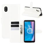 For alcatel 1B (2020) Litchi Texture Horizontal Flip Protective Case with Holder & Card Slots & Wallet(White)