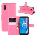 For alcatel 1B (2020) Litchi Texture Horizontal Flip Protective Case with Holder & Card Slots & Wallet(Rose red)