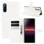For Sony Xperia L4 Litchi Texture Horizontal Flip Protective Case with Holder & Card Slots & Wallet(White)