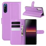 For Sony Xperia L4 Litchi Texture Horizontal Flip Protective Case with Holder & Card Slots & Wallet(Purple)