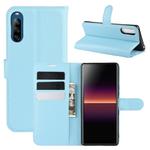 For Sony Xperia L4 Litchi Texture Horizontal Flip Protective Case with Holder & Card Slots & Wallet(Blue)