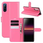 For Sony Xperia L4 Litchi Texture Horizontal Flip Protective Case with Holder & Card Slots & Wallet(Rose red)
