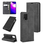 For Xiaomi Mi 10 Lite 5G Retro-skin Business Magnetic Suction Leather Case with Holder & Card Slots & Wallet(Black)