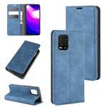 For Xiaomi Mi 10 Lite 5G Retro-skin Business Magnetic Suction Leather Case with Holder & Card Slots & Wallet(Dark Blue)