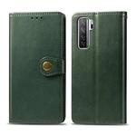 For Huawei P40 Lite 5G / Nova 7 SE Retro Solid Color Leather Buckle Phone Case with Photo Frame & Card Slot & Wallet & Bracket Function(Green)