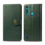 For Moto G8 Power Lite Retro Solid Color Leather Buckle Phone Case with Photo Frame & Card Slot & Wallet & Bracket Function(Green)