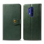 For OnePlus 8 Pro Retro Solid Color Leather Buckle Phone Case with Photo Frame & Card Slot & Wallet & Bracket Function(Green)