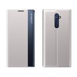 For OPPO Reno2 F / Reno2 Z Side Display Magnetic Horizontal Flip Plain Texture Cloth + PC Case with Holder & Sleep / Wake-up Function(Silver)