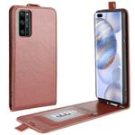 For Huawei Honor 30 Pro R64 Texture Single Vertical Flip Leather Protective Case with Card Slots & Photo Frame(Brown)