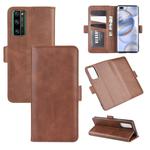 For Huawei Honor 30 Pro Dual-side Magnetic Buckle Horizontal Flip Leather Case with Holder & Card Slots & Wallet(Brown)