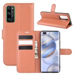 For Huawei Honor 30 Pro Litchi Texture Horizontal Flip Protective Case with Holder & Card Slots & Wallet(Brown)