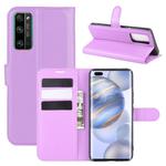 For Huawei Honor 30 Pro Litchi Texture Horizontal Flip Protective Case with Holder & Card Slots & Wallet(Purple)
