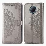 For Xiaomi Redmi K30 Pro Halfway Mandala Embossing Pattern Horizontal Flip Leather Case with Holder & Card Slots & Wallet & Photo Frame & Lanyard(Gray)